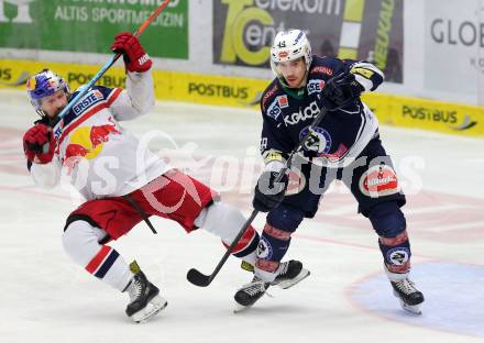 EBEL. Eishockey Bundesliga. EC VSV gegen EC Red Bull Salzburg. Ryan McKiernan,  (VSV), Pehr Ledin (Salzburg). Villach, am 20.3.2016.
Foto: Kuess 


---
pressefotos, pressefotografie, kuess, qs, qspictures, sport, bild, bilder, bilddatenbank