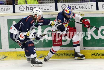 EBEL. Eishockey Bundesliga. EC VSV gegen EC Red Bull Salzburg. Peter Robin Weihager,  (VSV), Dominique Heinrich (Salzburg). Villach, am 20.3.2016.
Foto: Kuess 


---
pressefotos, pressefotografie, kuess, qs, qspictures, sport, bild, bilder, bilddatenbank