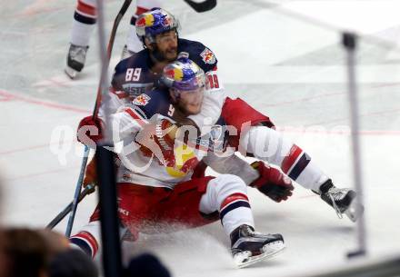 EBEL. Eishockey Bundesliga. EC VSV gegen EC Red Bull Salzburg. Torjubel Alexander Rauchenwald, Florian Baltram (Salzburg). Villach, am 20.3.2016.
Foto: Kuess 


---
pressefotos, pressefotografie, kuess, qs, qspictures, sport, bild, bilder, bilddatenbank