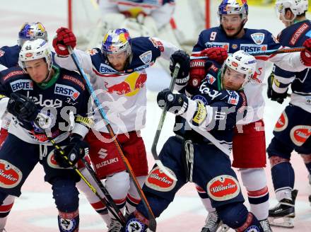 EBEL. Eishockey Bundesliga. EC VSV gegen EC Red Bull Salzburg. Patrick Platzer, Brock McBride,  (VSV), Florian Baltram, Alexander Rauchenwald (Salzburg). Villach, am 20.3.2016.
Foto: Kuess 


---
pressefotos, pressefotografie, kuess, qs, qspictures, sport, bild, bilder, bilddatenbank