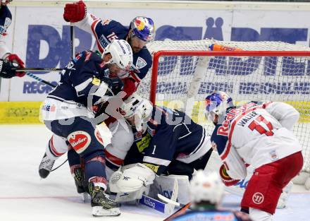 EBEL. Eishockey Bundesliga. EC VSV gegen EC Red Bull Salzburg. Gerhard Unterluggauer, Jean Philippe Lamoureux,  (VSV), Manuel Latusa (Salzburg). Villach, am 20.3.2016.
Foto: Kuess 


---
pressefotos, pressefotografie, kuess, qs, qspictures, sport, bild, bilder, bilddatenbank