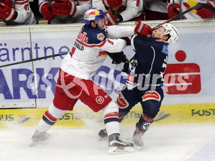 EBEL. Eishockey Bundesliga. EC VSV gegen EC Red Bull Salzburg. Christian Jennes, (VSV), Alexander Rauchenwald (Salzburg). Villach, am 24.3.2016.
Foto: Kuess 


---
pressefotos, pressefotografie, kuess, qs, qspictures, sport, bild, bilder, bilddatenbank