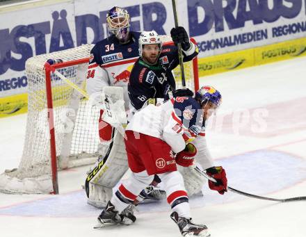 EBEL. Eishockey Bundesliga. EC VSV gegen EC Red Bull Salzburg. Rick Schofield, (VSV),  Juuso Riskman, Matthias Trattnig (Salzburg). Villach, am 24.3.2016.
Foto: Kuess 


---
pressefotos, pressefotografie, kuess, qs, qspictures, sport, bild, bilder, bilddatenbank