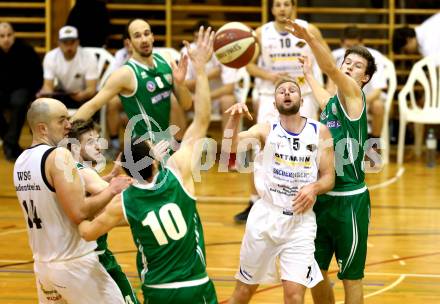 Basketball 2. Bundesliga. Viertelfinale. WSG Radenthein Garnets gegen KOS Celovec. Jure Misic, Vjeran Soldo (Radenthein), Andi Smrtnik, Grega Mali (KOS). Radenthein, am 26.3.2016.
Foto: Kuess
---
pressefotos, pressefotografie, kuess, qs, qspictures, sport, bild, bilder, bilddatenbank