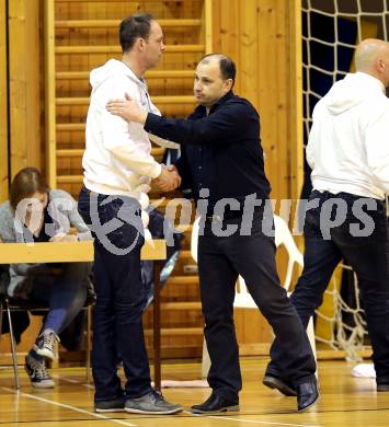 Basketball 2. Bundesliga. Viertelfinale. WSG Radenthein Garnets gegen KOS Celovec.Trainer Goran Jovanovic (Radenthein),  Stefan Hribar (KOS). Radenthein, am 26.3.2016.
Foto: Kuess
---
pressefotos, pressefotografie, kuess, qs, qspictures, sport, bild, bilder, bilddatenbank