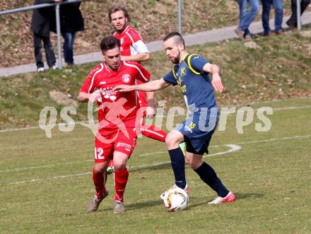 Fussball. Unterliga Ost. Ludmannsdorf gegen Alpe Adria. Gerfried Einspieler (Ludmannsdorf), Moritz Johannes Kirbach (Alpe Adria). Ludmannsdorf, 27.3.2016.
Foto: Kuess
---
pressefotos, pressefotografie, kuess, qs, qspictures, sport, bild, bilder, bilddatenbank