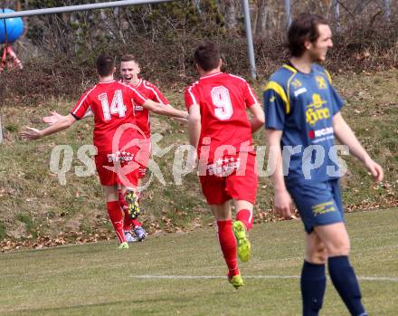 Fussball. Unterliga Ost. Ludmannsdorf gegen Alpe Adria. Torjubel (Ludmannsdorf). Ludmannsdorf, 27.3.2016.
Foto: Kuess
---
pressefotos, pressefotografie, kuess, qs, qspictures, sport, bild, bilder, bilddatenbank