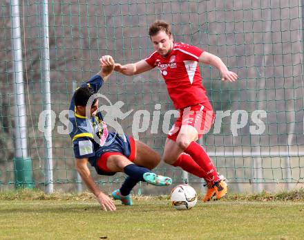 Fussball. Unterliga Ost. Ludmannsdorf gegen Alpe Adria. Jernej Smukavec (Ludmannsdorf), Jure Suman (Alpe Adria). Ludmannsdorf, 27.3.2016.
Foto: Kuess
---
pressefotos, pressefotografie, kuess, qs, qspictures, sport, bild, bilder, bilddatenbank