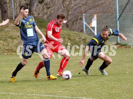 Fussball. Unterliga Ost. Ludmannsdorf gegen Alpe Adria. Jernej Smukavec (Ludmannsdorf), Dominic Oraze, Marcel Michael Krenbucher (Alpe Adria). Ludmannsdorf, 27.3.2016.
Foto: Kuess
---
pressefotos, pressefotografie, kuess, qs, qspictures, sport, bild, bilder, bilddatenbank