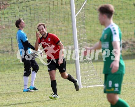 Fussball. Kaernter Liga. Maria Saal gegen Lienz . Torjubel Bernhard Walzl (Maria Saal),. Maria Saal, 2.4.2016. 
Foto: Kuess
---
pressefotos, pressefotografie, kuess, qs, qspictures, sport, bild, bilder, bilddatenbank