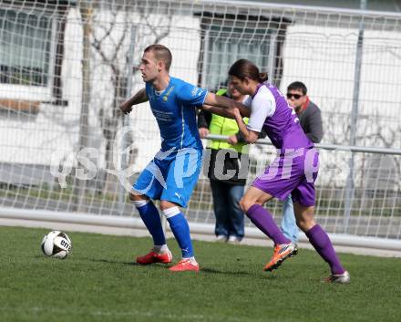 Fussball. Unterliga Ost. Austria Klagenfurt Amateure gegen Sele Zell. Raphael Nageler (Austria Klagenfurt Amateure), David Bunderla (Sele Zell). Klagenfurt, 3. 4. 2016.
Foto: Kuess
---
pressefotos, pressefotografie, kuess, qs, qspictures, sport, bild, bilder, bilddatenbank