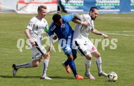 Fussball Regionalliga. Annabichler SV gegen SC Sparkasse Weiz. Sandro Jose Da Silva, (ASV), Markus Durlacher, Kevin Steiner  (Weiz). Annabichl, am 3.4.2016.
Foto: Kuess
---
pressefotos, pressefotografie, kuess, qs, qspictures, sport, bild, bilder, bilddatenbank