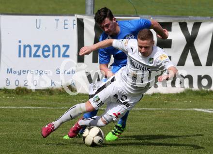 Fussball Regionalliga. Annabichler SV gegen SC Sparkasse Weiz. Philipp Matthias Gaggl,  (ASV), Borut Semler (Weiz). Annabichl, am 3.4.2016.
Foto: Kuess
---
pressefotos, pressefotografie, kuess, qs, qspictures, sport, bild, bilder, bilddatenbank