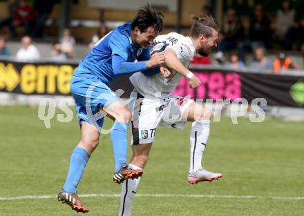 Fussball Regionalliga. Annabichler SV gegen SC Sparkasse Weiz. Almedin Hota,  (ASV), Kevin Steiner (Weiz). Annabichl, am 3.4.2016.
Foto: Kuess
---
pressefotos, pressefotografie, kuess, qs, qspictures, sport, bild, bilder, bilddatenbank