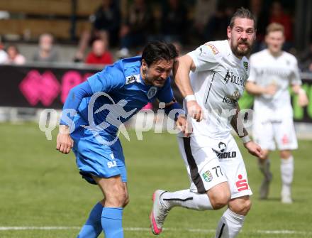 Fussball Regionalliga. Annabichler SV gegen SC Sparkasse Weiz. Almedin Hota,  (ASV), Kevin Steiner (Weiz). Annabichl, am 3.4.2016.
Foto: Kuess
---
pressefotos, pressefotografie, kuess, qs, qspictures, sport, bild, bilder, bilddatenbank