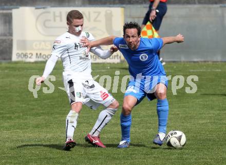 Fussball Regionalliga. Annabichler SV gegen SC Sparkasse Weiz. Matthias Dollinger, (ASV), Borut Semler (Weiz). Annabichl, am 3.4.2016.
Foto: Kuess
---
pressefotos, pressefotografie, kuess, qs, qspictures, sport, bild, bilder, bilddatenbank