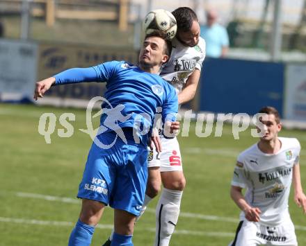 Fussball Regionalliga. Annabichler SV gegen SC Sparkasse Weiz. Vahid Muharemovic, (ASV), Fabian Harrer (Weiz). Annabichl, am 3.4.2016.
Foto: Kuess
---
pressefotos, pressefotografie, kuess, qs, qspictures, sport, bild, bilder, bilddatenbank