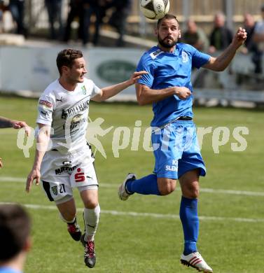 Fussball Regionalliga. Annabichler SV gegen SC Sparkasse Weiz. Oliver Pusztai (ASV), Marco Heil (Weiz). Annabichl, am 3.4.2016.
Foto: Kuess
---
pressefotos, pressefotografie, kuess, qs, qspictures, sport, bild, bilder, bilddatenbank