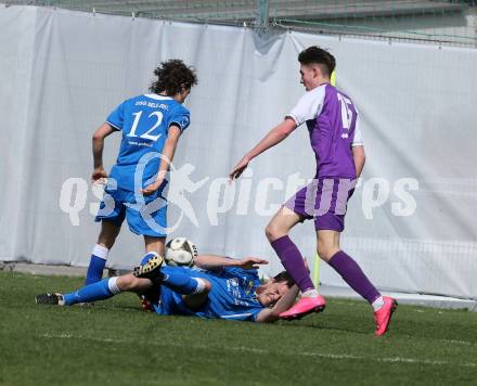 Fussball. Unterliga Ost. Austria Klagenfurt Amateure gegen Sele Zell. Lukas Matthias Hausott (Austria Klagenfurt Amateure), Tobias Maximilian Perkounig,  Gabriel Gregorn (Sele Zell). Klagenfurt, 3. 4. 2016.
Foto: Kuess
---
pressefotos, pressefotografie, kuess, qs, qspictures, sport, bild, bilder, bilddatenbank