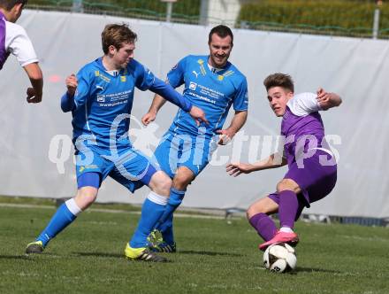 Fussball. Unterliga Ost. Austria Klagenfurt Amateure gegen Sele Zell. Lukas Matthias Hausott (Austria Klagenfurt Amateure), Simon Rustia (Sele Zell). Klagenfurt, 3. 4. 2016.
Foto: Kuess
---
pressefotos, pressefotografie, kuess, qs, qspictures, sport, bild, bilder, bilddatenbank