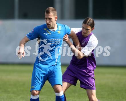 Fussball. Unterliga Ost. Austria Klagenfurt Amateure gegen Sele Zell. Raphael Nageler (Austria Klagenfurt Amateure), David Bunderla (Sele Zell). Klagenfurt, 3. 4. 2016.
Foto: Kuess
---
pressefotos, pressefotografie, kuess, qs, qspictures, sport, bild, bilder, bilddatenbank