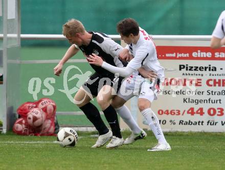 Fussball Kaerntner Liga. SAK gegen Bleiburg. Daniel Perkoung, (SAK),  Rene Partl (Bleiburg). Welzenegg, am 8.4.2016.
Foto: Kuess
---
pressefotos, pressefotografie, kuess, qs, qspictures, sport, bild, bilder, bilddatenbank