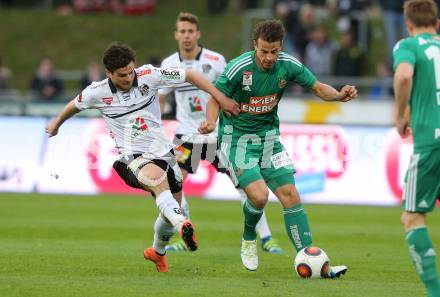 Fussball tipico Bundesliga. RZ Pellets WAC gegen SK Rapid Wien. Thomas Zuendel, (WAC), Stefan Schwab (Wien). Lavanttal Arena Wolfsberg, am 9.4.2016.
Foto: Kuess
---
pressefotos, pressefotografie, kuess, qs, qspictures, sport, bild, bilder, bilddatenbank