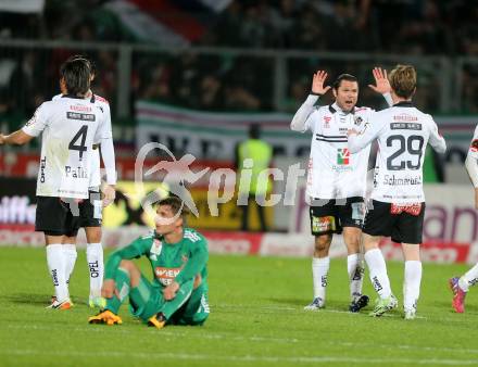 Fussball tipico Bundesliga. RZ Pellets WAC gegen SK Rapid Wien. Jubel  (WAC). Lavanttal Arena Wolfsberg, am 9.4.2016.
Foto: Kuess
---
pressefotos, pressefotografie, kuess, qs, qspictures, sport, bild, bilder, bilddatenbank