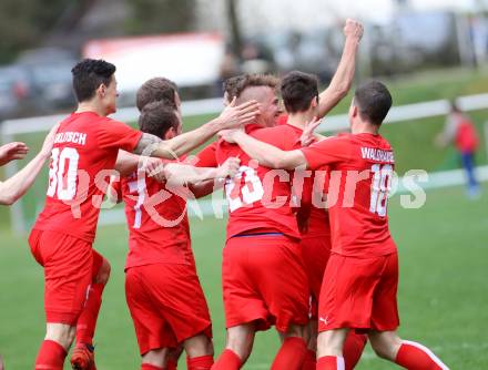 Fussball. Kaerntner Liga. Atus Ferlach gegen Koettmannsdorf. Torjubel Petar Maric (Ferlach). Ferlach, 9.4.2016.
Foto: Kuess
---
pressefotos, pressefotografie, kuess, qs, qspictures, sport, bild, bilder, bilddatenbank