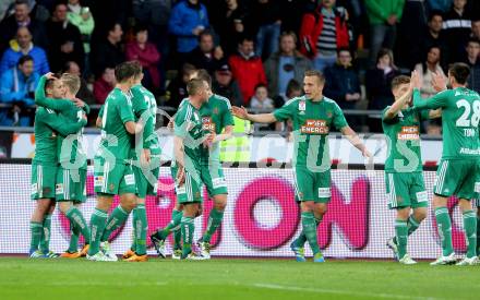 Fussball tipico Bundesliga. RZ Pellets WAC gegen SK Rapid Wien. Torjubel Rapid. Lavanttal Arena Wolfsberg, am 9.4.2016.
Foto: Kuess
---
pressefotos, pressefotografie, kuess, qs, qspictures, sport, bild, bilder, bilddatenbank