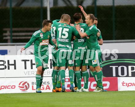 Fussball tipico Bundesliga. RZ Pellets WAC gegen SK Rapid Wien. Torjubel Rapid. Lavanttal Arena Wolfsberg, am 9.4.2016.
Foto: Kuess
---
pressefotos, pressefotografie, kuess, qs, qspictures, sport, bild, bilder, bilddatenbank