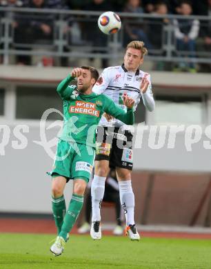 Fussball tipico Bundesliga. RZ Pellets WAC gegen SK Rapid Wien. Michael Sollbauer, (WAC), Correa Miranda Tomas Esteban  (Wien). Lavanttal Arena Wolfsberg, am 9.4.2016.
Foto: Kuess
---
pressefotos, pressefotografie, kuess, qs, qspictures, sport, bild, bilder, bilddatenbank