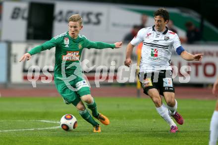 Fussball tipico Bundesliga. RZ Pellets WAC gegen SK Rapid Wien. Joachim Standfest, (WAC), Florian Kainz (Wien). Lavanttal Arena Wolfsberg, am 9.4.2016.
Foto: Kuess
---
pressefotos, pressefotografie, kuess, qs, qspictures, sport, bild, bilder, bilddatenbank