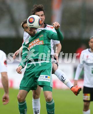 Fussball tipico Bundesliga. RZ Pellets WAC gegen SK Rapid Wien. Thomas Zuendel, (WAC), Correa Miranda Tomas Esteban (Wien). Lavanttal Arena Wolfsberg, am 9.4.2016.
Foto: Kuess
---
pressefotos, pressefotografie, kuess, qs, qspictures, sport, bild, bilder, bilddatenbank