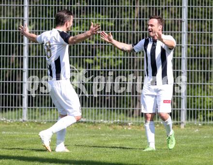 Fussball 1. KLasse C. ASK gegen Donau.  Torjubel Kai Schoppitsch, Salih Alic (ASK). Klagenfurt, am 10.4.2016.
Foto: Kuess
---
pressefotos, pressefotografie, kuess, qs, qspictures, sport, bild, bilder, bilddatenbank