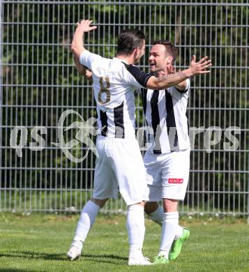 Fussball 1. KLasse C. ASK gegen Donau.  Torjubel Kai Schoppitsch, Salih Alic (ASK). Klagenfurt, am 10.4.2016.
Foto: Kuess
---
pressefotos, pressefotografie, kuess, qs, qspictures, sport, bild, bilder, bilddatenbank