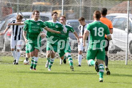 Fussball 1. KLasse C. ASK gegen Donau. Torjubel  (Donau). Klagenfurt, am 10.4.2016.
Foto: Kuess
---
pressefotos, pressefotografie, kuess, qs, qspictures, sport, bild, bilder, bilddatenbank