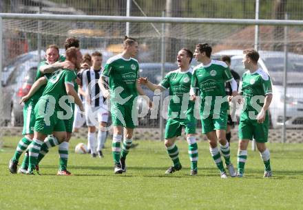 Fussball 1. KLasse C. ASK gegen Donau. Torjubel  (Donau). Klagenfurt, am 10.4.2016.
Foto: Kuess
---
pressefotos, pressefotografie, kuess, qs, qspictures, sport, bild, bilder, bilddatenbank