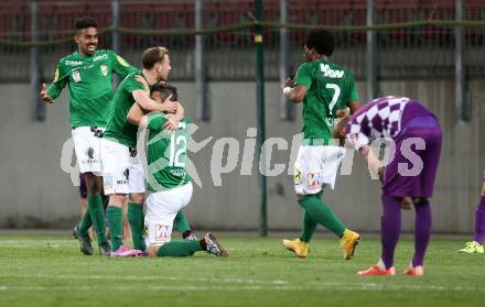 Fussball Sky Go Erste Liga. SK Austria Klagenfurt gegen Austria Lustenau.  Torjubel Thiago De Lima Silva (Austria Lustenau). Klagenfurt, am 12.4.2016.
Foto: Kuess
---
pressefotos, pressefotografie, kuess, qs, qspictures, sport, bild, bilder, bilddatenbank