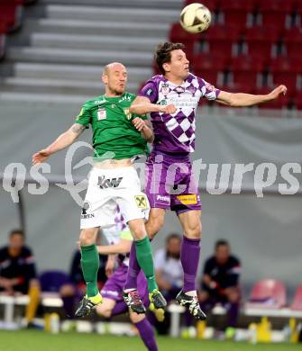 Fussball Sky Go Erste Liga. SK Austria Klagenfurt gegen Austria Lustenau.  Bernd Kager, (Klagenfurt),  Mario Bolter (Austria Lustenau). Klagenfurt, am 12.4.2016.
Foto: Kuess
---
pressefotos, pressefotografie, kuess, qs, qspictures, sport, bild, bilder, bilddatenbank