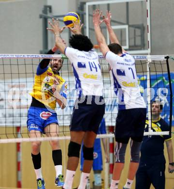 Volleyball AVL. Finale. SK Posojilnica  Aich/Dob gegen HYPO Tirol.  Andrej Grut (Aich/Dob). Bleiburg, am 16.4.2016.
Foto: Kuess
---
pressefotos, pressefotografie, kuess, qs, qspictures, sport, bild, bilder, bilddatenbank