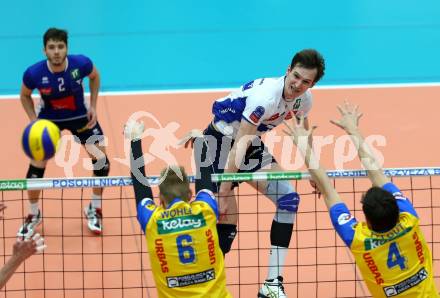 Volleyball AVL. Finale. SK Posojilnica  Aich/Dob gegen HYPO Tirol. Stefan Chrtiansky (Tirol). Bleiburg, am 16.4.2016.
Foto: Kuess
---
pressefotos, pressefotografie, kuess, qs, qspictures, sport, bild, bilder, bilddatenbank