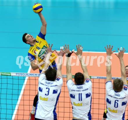 Volleyball AVL. Finale. SK Posojilnica  Aich/Dob gegen HYPO Tirol. Peter Mlynarcik (Aich/Dob). Bleiburg, am 16.4.2016.
Foto: Kuess
---
pressefotos, pressefotografie, kuess, qs, qspictures, sport, bild, bilder, bilddatenbank