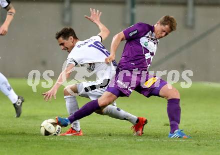 Fussball Sky Go Erste Liga. SK Austria KLagenfurt gegen Austria Salzburg.  Christian Thonhofer,  (Klagenfurt),  Ernst Oebster (Salzburg). KLagenfurt, am 22.4.2016. 
Foto: Kuess
---
pressefotos, pressefotografie, kuess, qs, qspictures, sport, bild, bilder, bilddatenbank