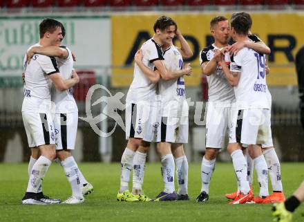 Fussball Sky Go Erste Liga. SK Austria KLagenfurt gegen Austria Salzburg.  Jubel  (Salzburg). KLagenfurt, am 22.4.2016. 
Foto: Kuess
---
pressefotos, pressefotografie, kuess, qs, qspictures, sport, bild, bilder, bilddatenbank