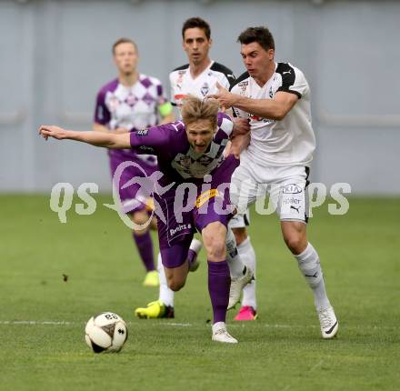 Fussball Sky Go Erste Liga. SK Austria KLagenfurt gegen Austria Salzburg.  Matthias Koch,  (Klagenfurt), Elias Kircher (Salzburg). KLagenfurt, am 22.4.2016. 
Foto: Kuess
---
pressefotos, pressefotografie, kuess, qs, qspictures, sport, bild, bilder, bilddatenbank