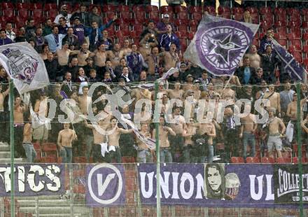 Fussball Sky Go Erste Liga. SK Austria KLagenfurt gegen Austria Salzburg.  Fans (Salzburg). KLagenfurt, am 22.4.2016. 
Foto: Kuess
---
pressefotos, pressefotografie, kuess, qs, qspictures, sport, bild, bilder, bilddatenbank