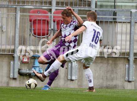 Fussball Sky Go Erste Liga. SK Austria KLagenfurt gegen Austria Salzburg.  Christian Thonhofer,  (Klagenfurt), Christoph Bann (Salzburg). KLagenfurt, am 22.4.2016. 
Foto: Kuess
---
pressefotos, pressefotografie, kuess, qs, qspictures, sport, bild, bilder, bilddatenbank