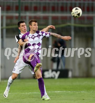 Fussball Sky Go Erste Liga. SK Austria KLagenfurt gegen Austria Salzburg.  Rajko Rep,  (Klagenfurt), Elias Kircher (Salzburg). KLagenfurt, am 22.4.2016. 
Foto: Kuess
---
pressefotos, pressefotografie, kuess, qs, qspictures, sport, bild, bilder, bilddatenbank