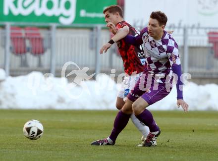 Fussball Sky Go Erste Liga. SK Austria Klagenfurt gegen LASK. Bernd Kager (Klagenfurt), Nikola Dovedan (LASK). Klagenfurt, am 29.4.2016.
Foto: Kuess
---
pressefotos, pressefotografie, kuess, qs, qspictures, sport, bild, bilder, bilddatenbank